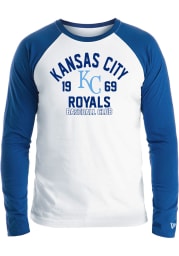 New Era Kansas City Royals Blue RAGLAN Long Sleeve Fashion T Shirt