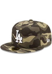 New Era Los Angeles Dodgers Mens Green 2021 Armed Forces Day 59FIFTY Fitted Hat
