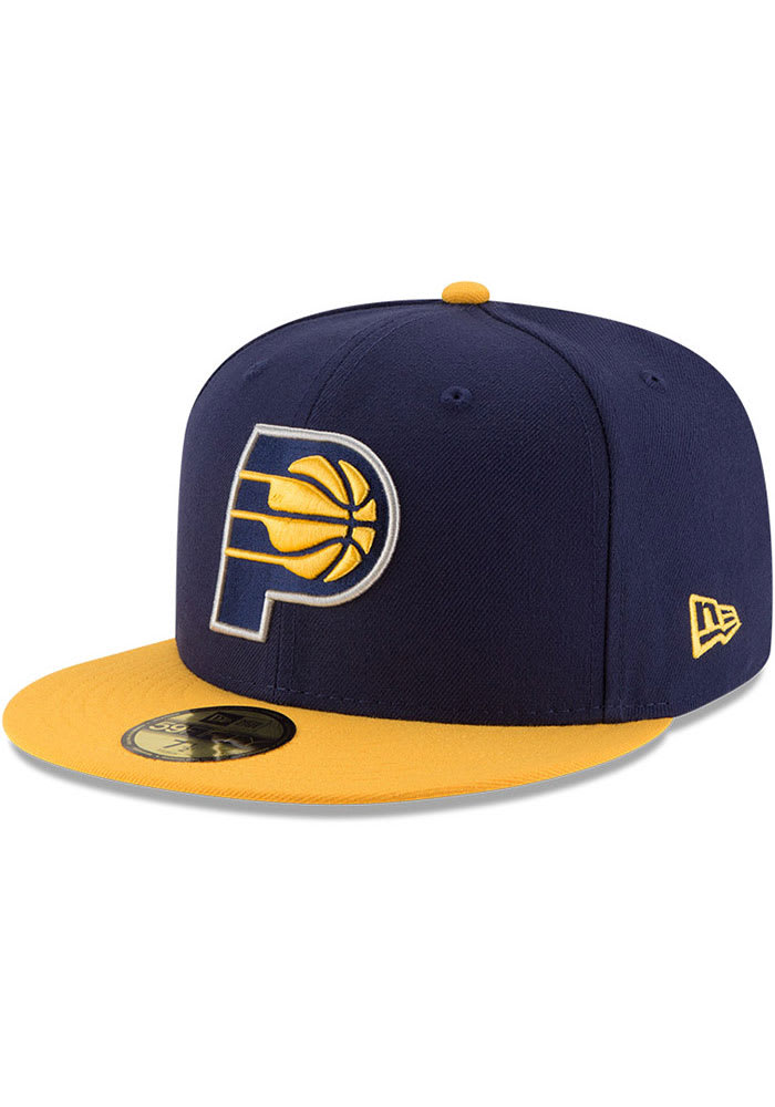 New Era Indiana Pacers Mens Navy Blue 2T Basic 59FIFTY Fitted Hat