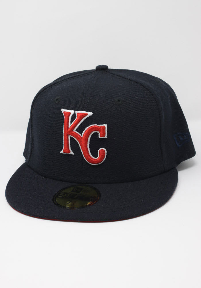 New Era Kansas City Royals Navy Blue KC Royals Navy GCP Sky Blue UV 59FIFTY Fitted Hat, Navy Blue, POLYESTER, Size 7 1/4, Rally House