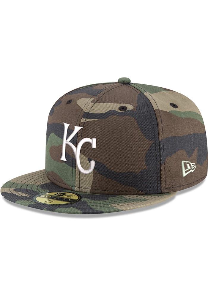 New Era Kansas City Royals Mens Green KC Royals Camo GCP 59FIFTY Fitted Hat