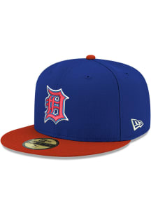 New Era Detroit Tigers Mens Blue Det Tigers 2Tone Royal GCP light blue UV 59FIFTY Fitted Hat