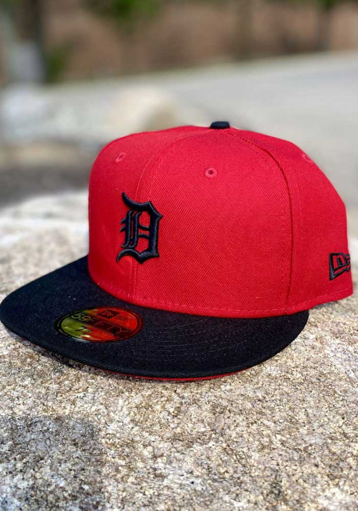 DETROIT TIGERS BLACK RED BRIM NEW ERA FITTED HAT – Sports World 165