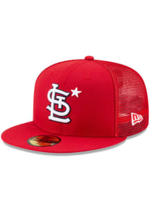 New Era St Louis Cardinals Mens Red All-Star Game No Patch 59FIFTY Fitted Hat