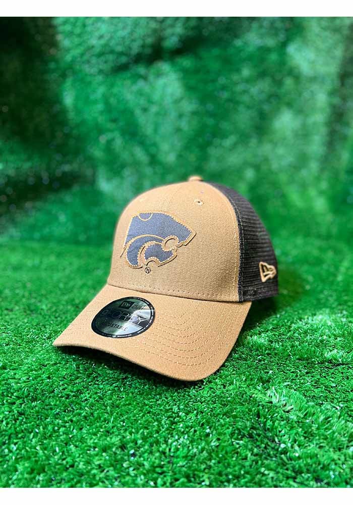 New Era K-State Wildcats Kansas State Wildcats Tonal Canvas Trucker 9FORTY Adjustable Hat - Tan