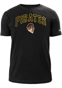 New Era Pittsburgh Pirates Black Patch Up Short Sleeve T Shirt