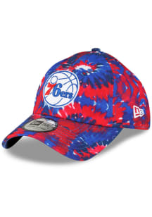 New Era Philadelphia 76ers Philadelphia 76ers 3-Tone Tie Dye Casual Classic Adjustable Hat - Blu..