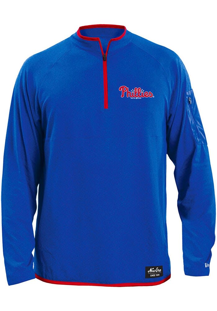 Philadelphia Phillies Mens 1/4-Zip Pullover Shirt, Nike, Blue, Size S, EUC