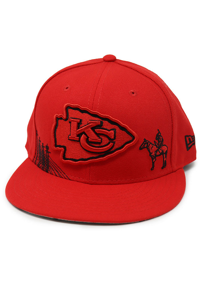 New Era Kansas City Chiefs Mens Red KC Chiefs Red Local Connection UV 59FIFTY Fitted Hat