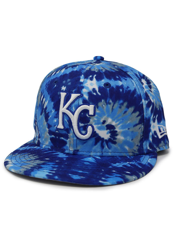 New Era Kansas City Royals Mens Blue KC Royals 3-Tone Tie Dye 59FIFTY Fitted Hat