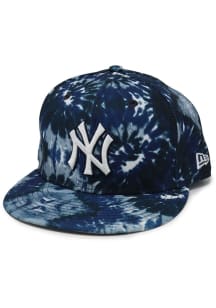 New Era New York Yankees Mens Navy Blue NY Yankees 3-Tone Tie Dye 59FIFTY Fitted Hat