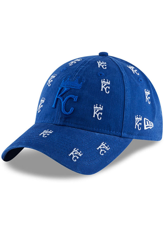 New Era Kansas City Royals Blue KC Royals Crown Logo Scatter 9TWENTY Womens Adjustable Hat