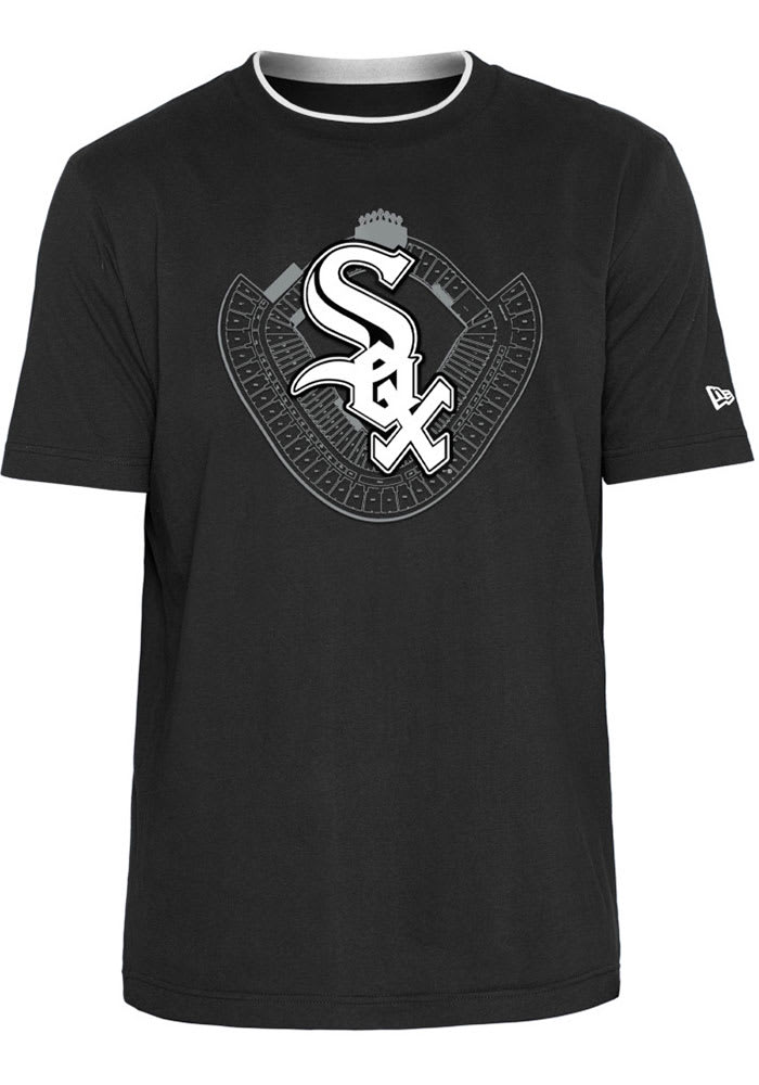 New Era Chicago White Sox Black STADIUM BRUSHED COTTON Short Sleeve T Shirt