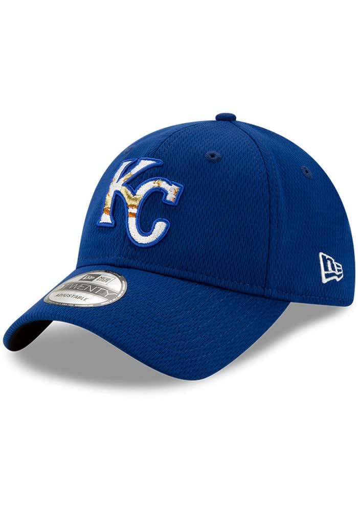 New Era Kansas City Royals Turn Ahead the Clock 9TWENTY Adjustable Hat  Blue/Gold