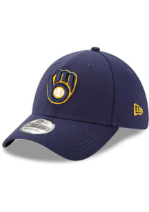 New Era Milwaukee Brewers Mens Navy Blue Team Classic 39THIRTY Flex Hat