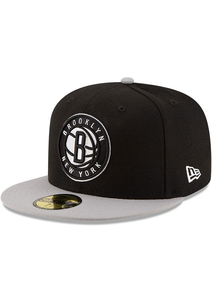 New Era Brooklyn Nets Mens Black Basic 59FIFTY Fitted Hat
