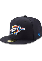 New Era Oklahoma City Thunder Mens Navy Blue Basic 59FIFTY Fitted Hat