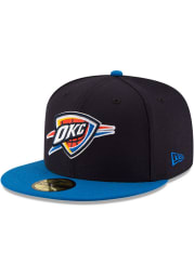 New Era Oklahoma City Thunder Mens Navy Blue 2T Basic 59FIFTY Fitted Hat