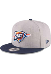 New Era Oklahoma City Thunder Grey Heathered 2T 9FIFTY Mens Snapback Hat