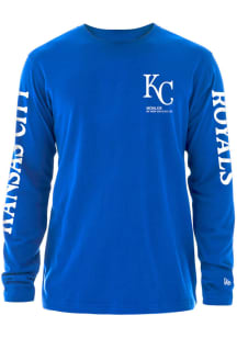 New Era Kansas City Royals Blue ENERGY BRUSHED COTTON Long Sleeve T Shirt