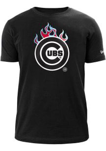 New Era Chicago Cubs Black TEAM FIRE Short Sleeve T Shirt
