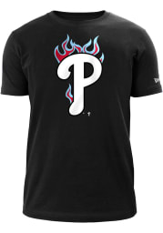 New Era Philadelphia Phillies Black TEAM FIRE Short Sleeve T Shirt