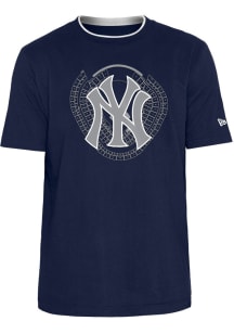 New Era New York Yankees Navy Blue STADIUM BRUSHED COTTON Short Sleeve T Shirt