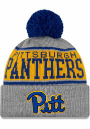 New Era Pitt Panthers Grey Stripe Cuff Mens Knit Hat
