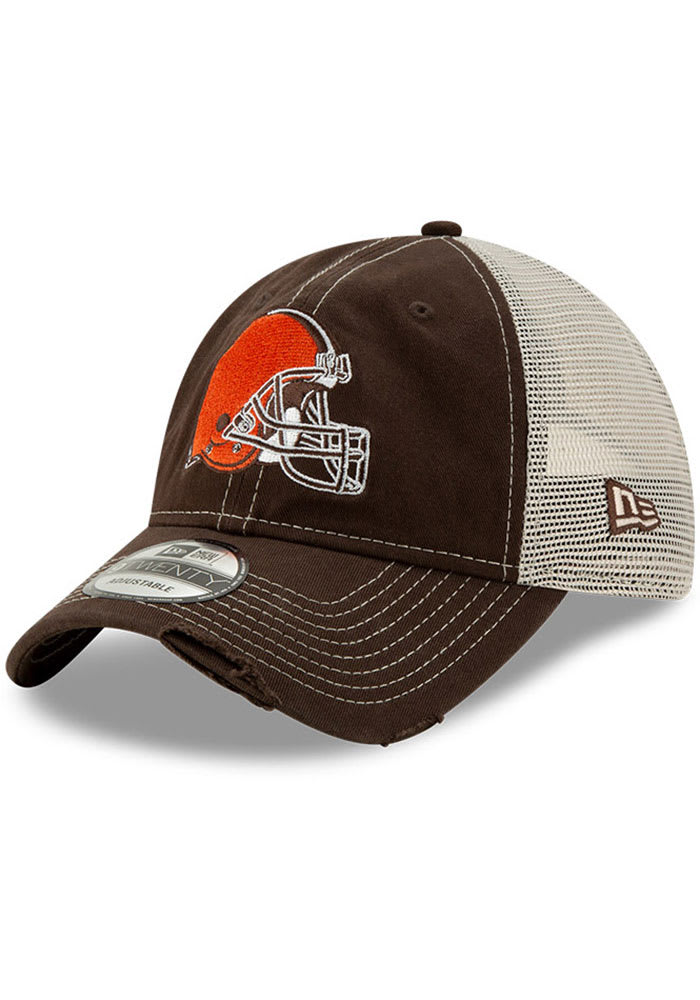 Cleveland Browns New Era Circle 9TWENTY Trucker Snapback Hat - Brown/Orange