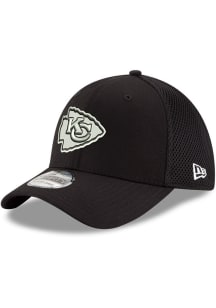 New Era Kansas City Chiefs Mens Black White Logo Neo 39THIRTY Flex Hat