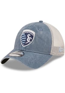 New Era Sporting Kansas City Navy Blue JR Washed 9TWENTY Youth Adjustable Hat