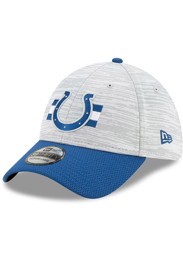 New Era Indianapolis Colts Mens Grey 2021 Training Camp 39THIRTY Flex Hat
