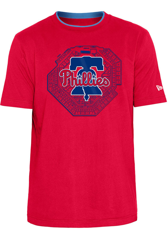 New Era Philadelphia Phillies Red STADIUM BRUSHED COTTON Short Sleeve T Shirt