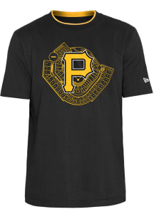 New Era Pittsburgh Pirates Black STADIUM BRUSHED COTTON Short Sleeve T Shirt