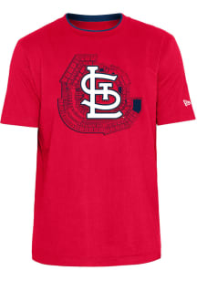 New Era St Louis Cardinals Red STADIUM BRUSHED COTTON Short Sleeve T Shirt