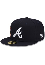 New Era Atlanta Braves Mens Navy Blue City Cluster 59FIFTY Fitted Hat