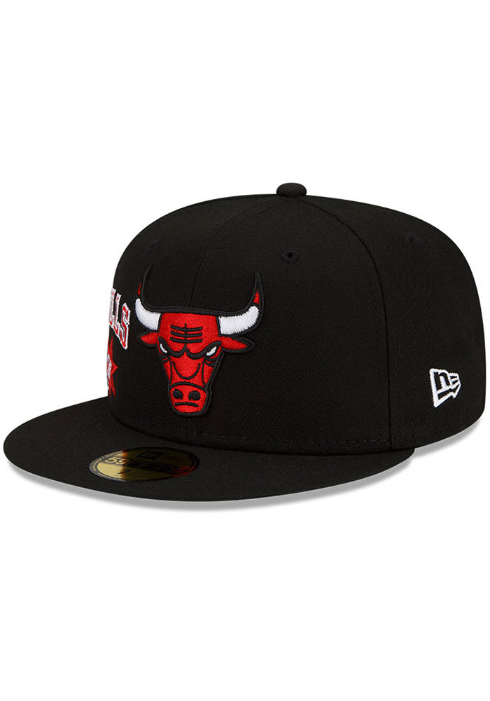 New Era Chicago Bulls Mens Black City Cluster 59FIFTY Fitted Hat