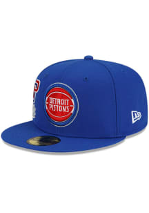 New Era Detroit Pistons Mens Blue City Cluster 59FIFTY Fitted Hat