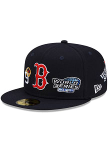 New Era Boston Red Sox Mens Navy Blue Count The Rings 59FIFTY Fitted Hat