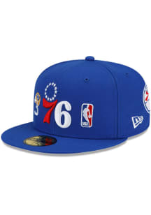 New Era Philadelphia 76ers Mens Blue Count The Rings 59FIFTY Fitted Hat