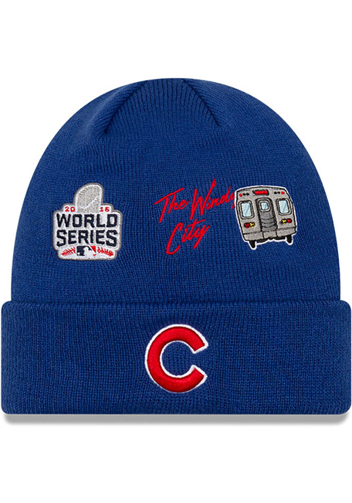 New Era Chicago Cubs Blue City Transit Knit Mens Knit Hat