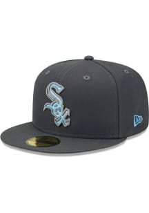 New Era Chicago White Sox Mens Charcoal 2022 Fathers Day 59FIFTY Fitted Hat