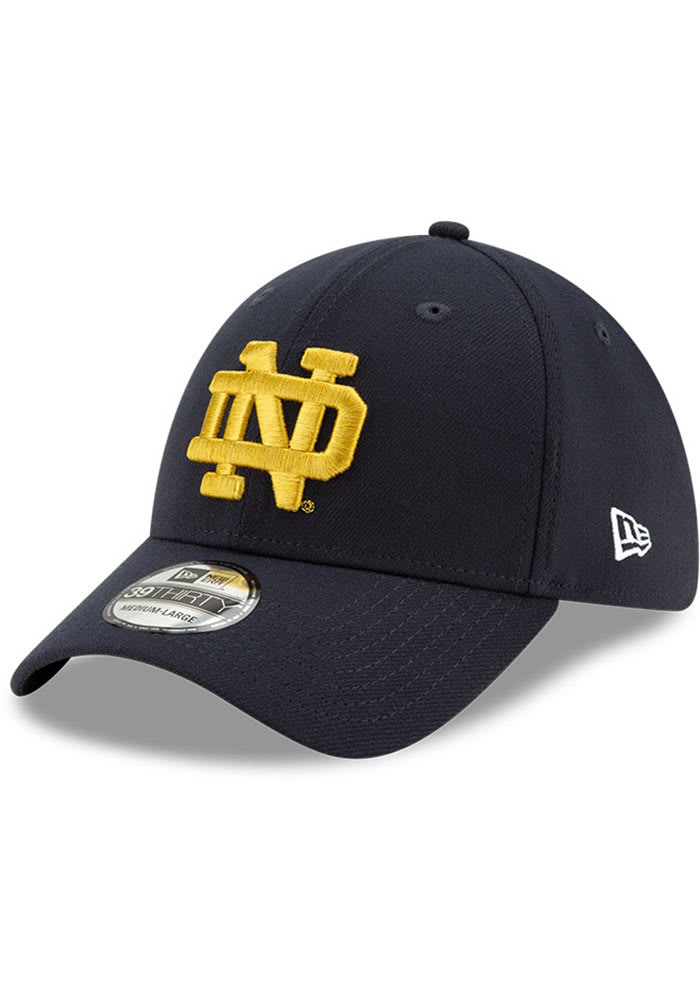 New Era Notre Dame Fighting Irish Mens Navy Blue Alt Team Classic 39THIRTY Flex Hat
