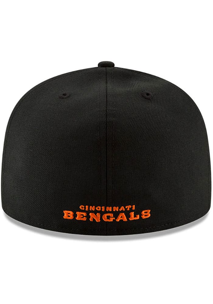 New Era Cincinnati Bengals Mens Black Basic 59FIFTY Iconic Fitted Hat