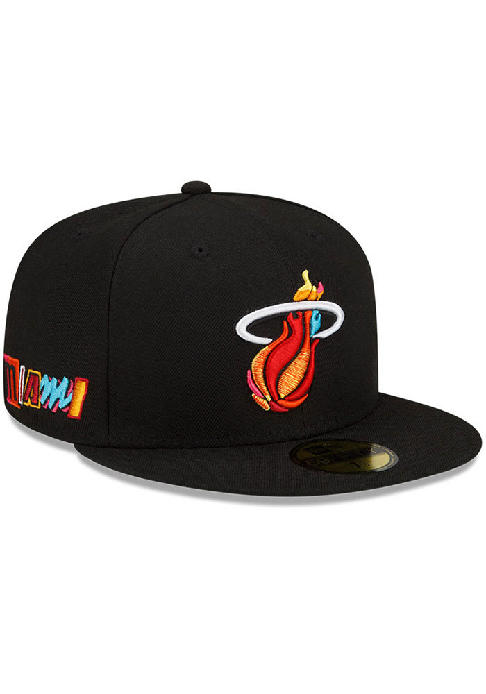 New Era Miami Heat Mens Blue NBA21 CITY ALT 5950 MIAHEA OTC Fitted Hat