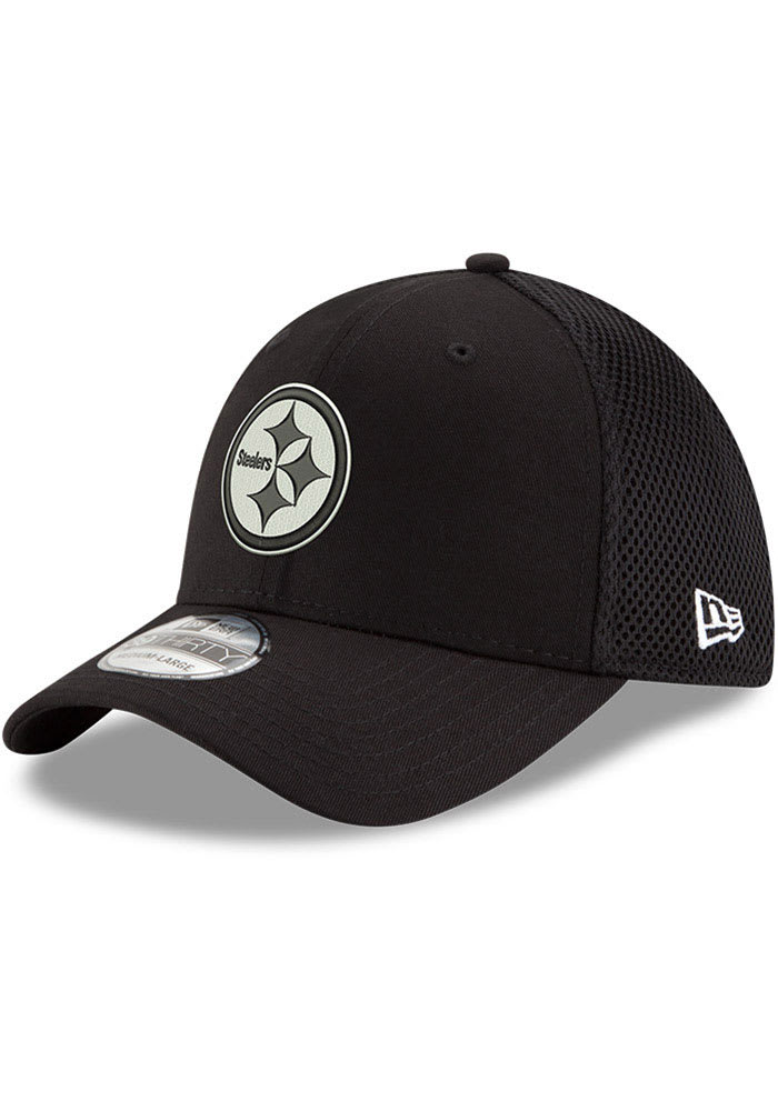 Pittsburgh Steelers Men's New Era 39THIRTY Team Neo Black Hat