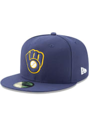 New Era Milwaukee Brewers Mens Navy Blue AC Alt2 2017 59FIFTY Fitted Hat