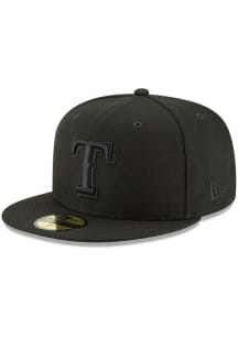 New Era Texas Rangers Mens Black Basic BLK 59FIFTY Fitted Hat