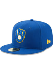New Era Milwaukee Brewers Mens Blue Alt 2017 59FIFTY Fitted Hat