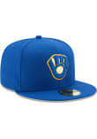 New Era Milwaukee Brewers Mens Blue Alt 2017 59FIFTY Fitted Hat